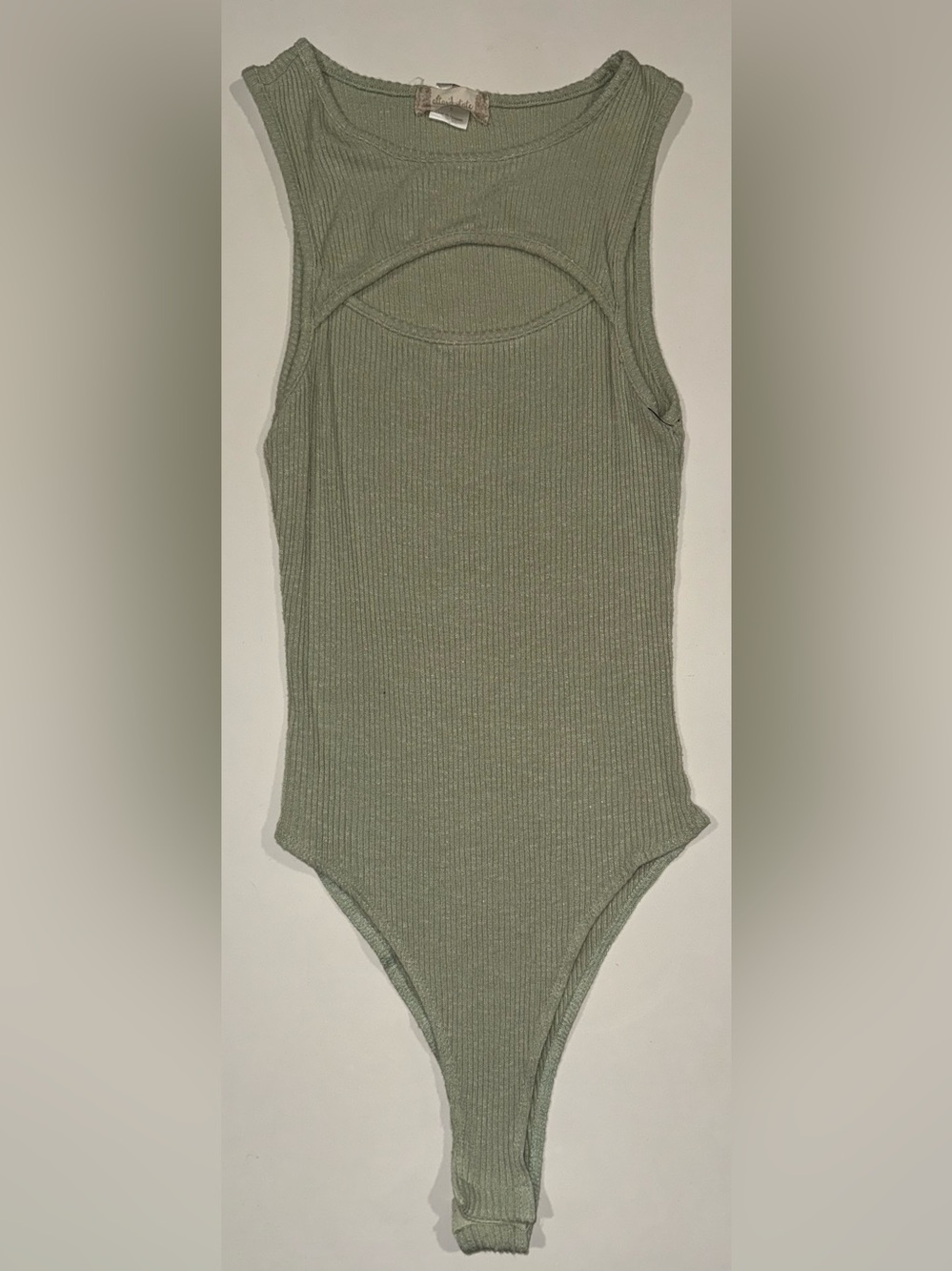 Altar'd State Sage Green Ribbed Cutout Kids One-Piece